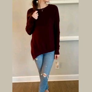 Athleta Rest Day Asymmetric Crewneck Sweater Silk